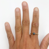 Certified Blue Diamond Gold Ring - Solitaire Blue Diamond Ring - Real Solid 14k Gold