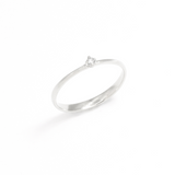 Certified Diamond Solitaire Ring - Real Solid 14k White Gold Ring - Dainty Diamond Gold Ring