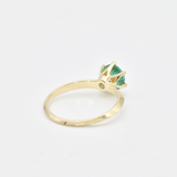 Certified Real Emerald Ring - 14k Gold Engagement Ring - Emerald Solitaire Ring