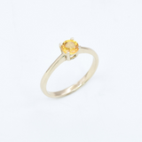 Yellow Sapphire Ring - 18k Solid Gold Ring - Genuine Sapphire Ring