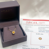 Certified Yellow Sapphire Necklace – Solid 18k Gold – Flower Sapphire Necklace