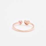 Genuine Ruby Ring - Real 14k Rose Gold Ring - Gold Heart Ring