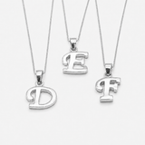 Silver Letter Pendant - Initial Letter Charm - Personalized Letter Necklace