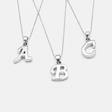 Silver Letter Pendant - Initial Letter Charm - Personalized Letter Necklace