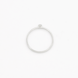 Certified Diamond Solitaire Ring - Real Solid 14k White Gold Ring - Dainty Diamond Gold Ring