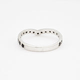 925 Sterling Silver Ring set with Natural Black Onyx stones, in a V-shaped chevron style band.