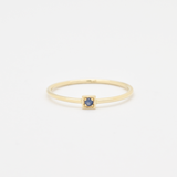 Dainty Sapphire Gold Ring - Solid 14k Gold Ring - Certified Sapphire Ring