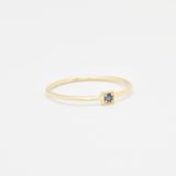 Dainty Sapphire Gold Ring - Solid 14k Gold Ring - Certified Sapphire Ring