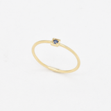 Dainty Sapphire Gold Ring - Solid 14k Gold Ring - Certified Sapphire Ring