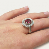 Red Ruby Ring - Victorian Engagement Ring - Antique Princess Ring