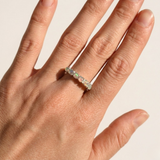 Fire Opal Ring - Eternity Opal Band - Vintage Stackable Ring