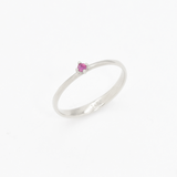 Certified Ruby Gold Ring - Real 14k White Gold Ring - Genuine Ruby Solitaire Ring