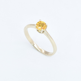 Yellow Sapphire Ring - 18k Solid Gold Ring - Genuine Sapphire Ring