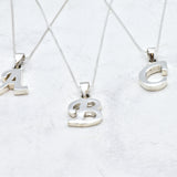 Silver Letter Pendant - Initial Letter Charm - Personalized Letter Necklace