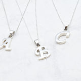 Silver Letter Pendant - Initial Letter Charm - Personalized Letter Necklace