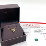 Genuine Emerald Necklace - Solid 14k Gold Necklace - Dainty Real Emerald Necklace