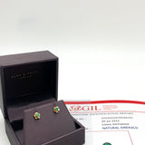 Genuine Emerald Gold Studs - Real 14k Gold Earrings - Dainty Flower Gold Earrings