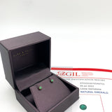 Dainty Emerald Gold Studs - Solid 14k Gold Earrings - Genuine Emerald Studs
