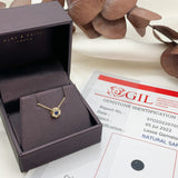 Sapphire Gold Necklace - Certified Sapphire Gold Necklace - 14k Solid Gold Necklace