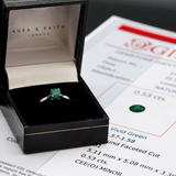 Certified Emerald Ring - 18k Solid Gold Ring - Real Emerald Engagement Ring