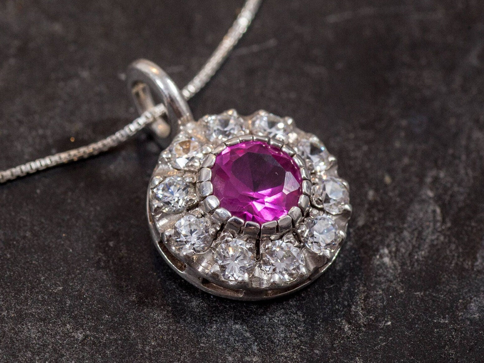 Alexandrite pendant with halo design for June birthday gift inspiration