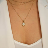 Calming opal necklace believed to inspire hope and emotional healing benefits.