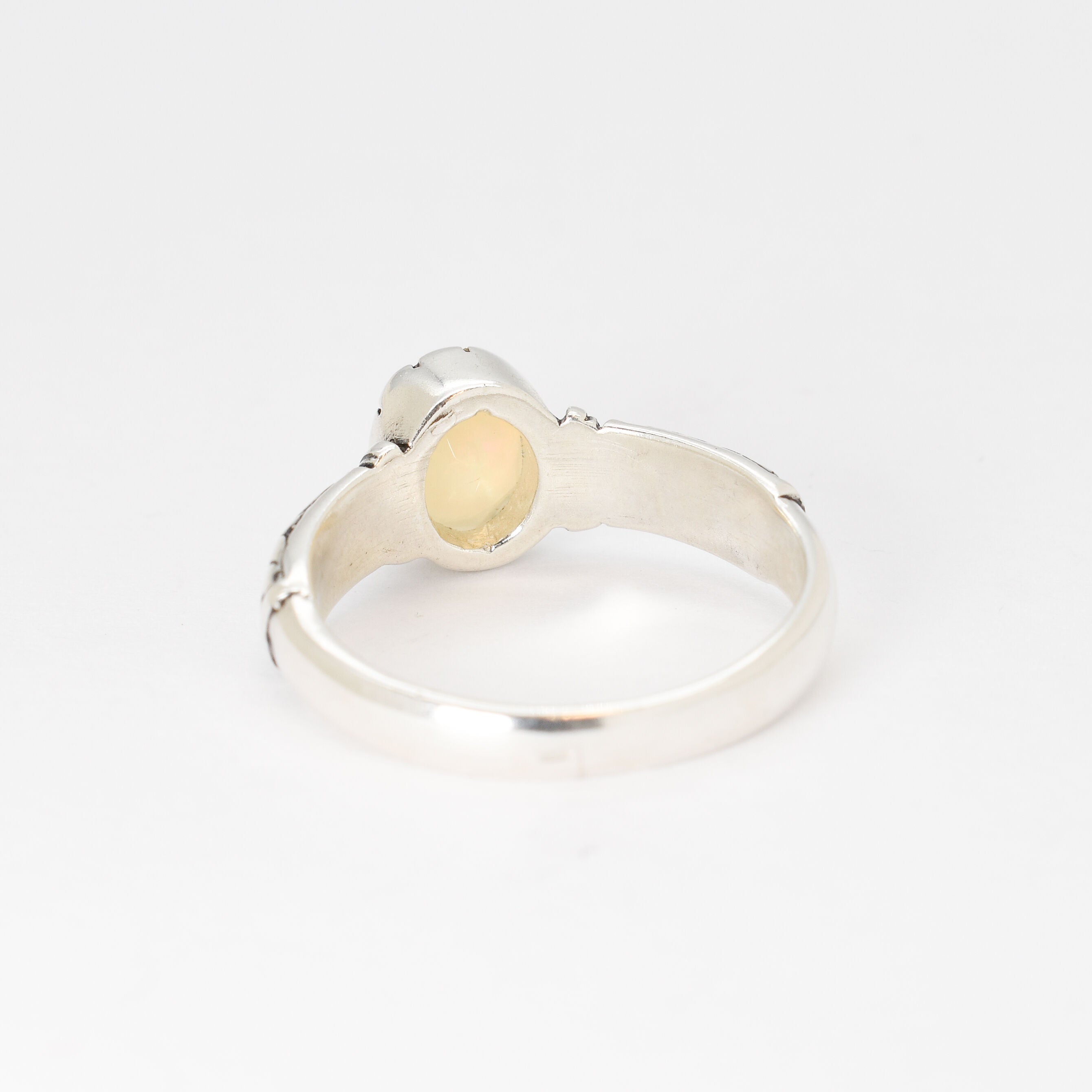 Opal Ring, Natural Opal, October Birthstone, Opal Boho Ring, White Tribal Ring, Fire Opal Ring, Real Opal Ring, Silver Ring, Ethiopian Opal