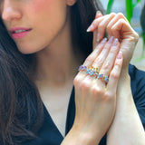 Amethyst, Citrine, and Topaz ring for bold yet elegant styling