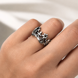 Sterling Silver Crown Ring, Gothic Royal Crown Band, Handmade Statement Jewellery