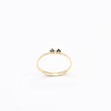 Genuine Blue Diamond Ring - Solid 14k Gold Ring - Blue Two Stone Ring