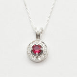 Red Ruby Pendant - Red Vintage Pendant - Dainty Ruby Necklace