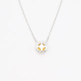 Certified Yellow Sapphire Necklace – Solid 18k Gold – Flower Sapphire Necklace