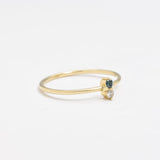 Diamond Gold Ring - Genuine Blue Diamond Ring - Solid Gold Ring