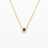 Genuine Blue Diamond Necklace – 14k Solid Gold Necklace – Real Gold Blue Diamond Dainty Necklace