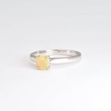 Genuine Fire Opal Gold Ring - Solid 14k Gold Opal Ring - Certified Opal Ring