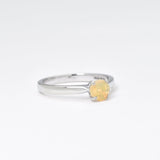 Genuine Fire Opal Gold Ring - Solid 14k Gold Opal Ring - Certified Opal Ring