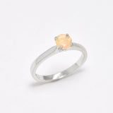 Genuine Fire Opal Gold Ring - Solid 14k Gold Opal Ring - Certified Opal Ring