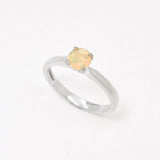 Genuine Fire Opal Gold Ring - Solid 14k Gold Opal Ring - Certified Opal Ring