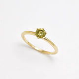 Real Diamond Gold Ring - Certified Yellow Diamond Ring - Real Solid 14k Gold Ring