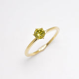 Real Diamond Gold Ring - Certified Yellow Diamond Ring - Real Solid 14k Gold Ring