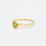 Real Diamond Gold Ring - Certified Yellow Diamond Ring - Real Solid 14k Gold Ring