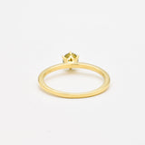 Real Diamond Gold Ring - Certified Yellow Diamond Ring - Real Solid 14k Gold Ring