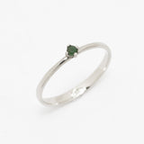 Certified Emerald Ring - Real Gold Engagement Ring - 14k Solid White Gold Ring