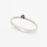 Certified Emerald Ring - Real Gold Engagement Ring - 14k Solid White Gold Ring