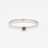 Certified Emerald Ring - Real Gold Engagement Ring - 14k Solid White Gold Ring