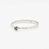 Certified Emerald Ring - Real Gold Engagement Ring - 14k Solid White Gold Ring