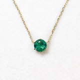 Certified Gold Emerald Necklace - Genuine Emerald Necklace - Solid 14k Gold Necklace