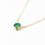 Certified Gold Emerald Necklace - Genuine Emerald Necklace - Solid 14k Gold Necklace