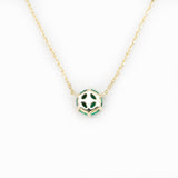 Certified Gold Emerald Necklace - Genuine Emerald Necklace - Solid 14k Gold Necklace