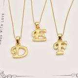 Gold Letter Pendant - Initial Letter Charm - Personalized Letter Necklace